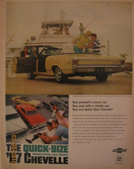 Chevorlet Chevelle 1967 Authentic Print Ad