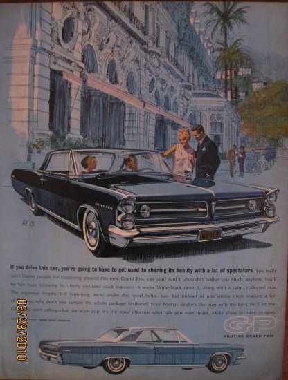 Pontiac Grand Prix 1962 Authentic Print Ad