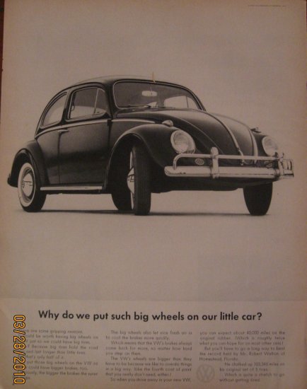 Volkswagen Beetle 1962 Authentic Print Ad