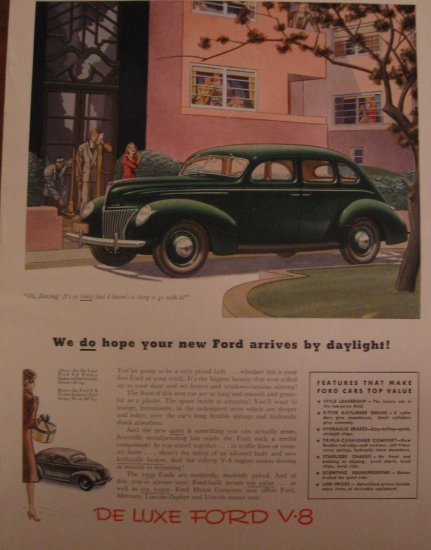 Ford V8 1939 Authentic Print Ad