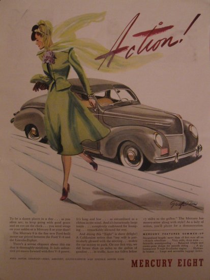 Mercury Eight 1939 Authentic Print Ad