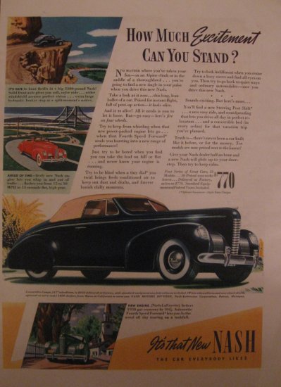 Nash 1938 Authentic Print Ad