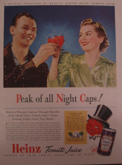 Heinz Tomato Juice 1939 Authentic Print Ad