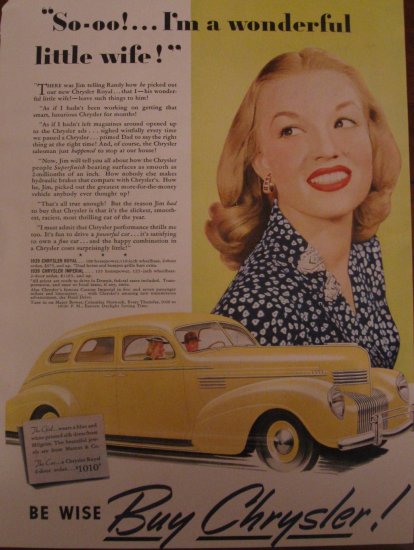 Chrysler Royal 1939 Authentic Print Ad