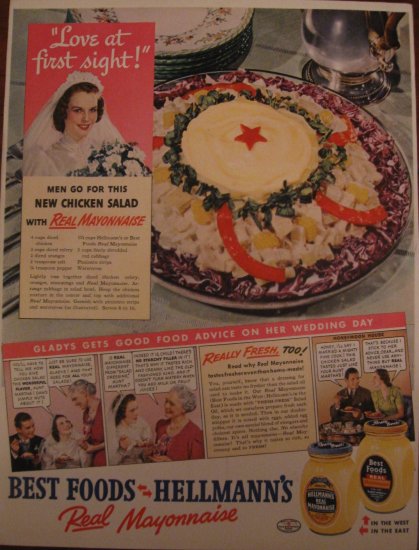 Hellmann's Mayonnaise 1938 Authentic Print Ad