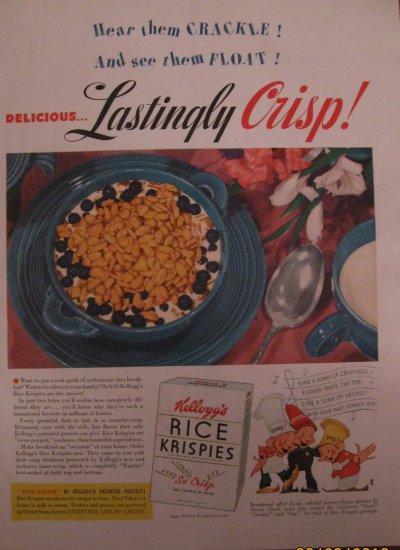 Kellogg's Rice Krispies 1939 Authentic Print Ad