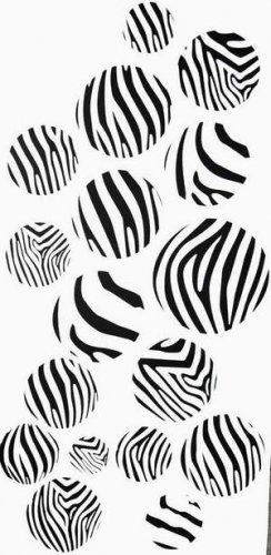 Zebra Wall Vinyl Decor Decals Stickers 17 dots circles
