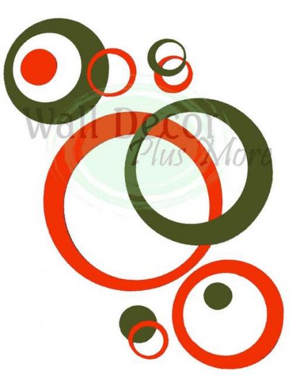 Wall Vinyl Circle Bubble Dots Sticker Decals Orange Oli