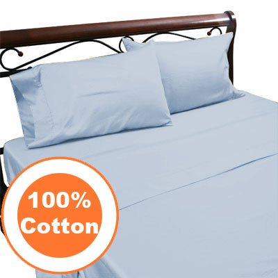 ROYAL EGYPTIAN COTTON TWIN LIGHT BLUE 7PC SET 1000TC