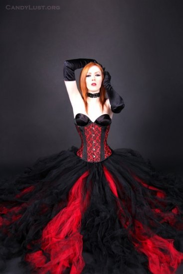 Red Formal Gothic Wedding Tulle Skirt Adult small