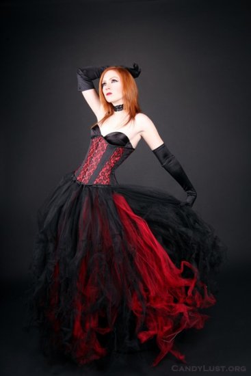 Red Formal Gothic Wedding Tulle Skirt Adult medium