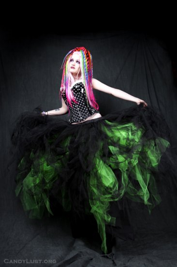 Neon Green Formal Gothic Wedding Tulle Skirt Adult small