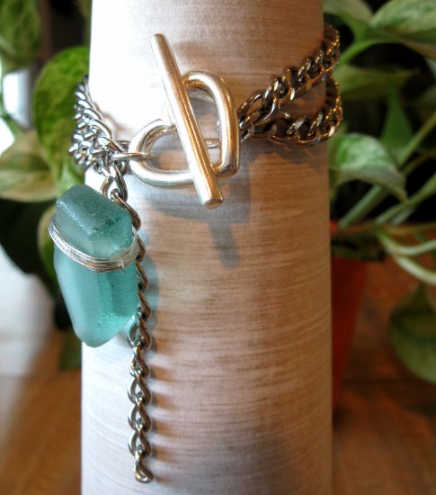 Chain with Polished Glass Bracelet