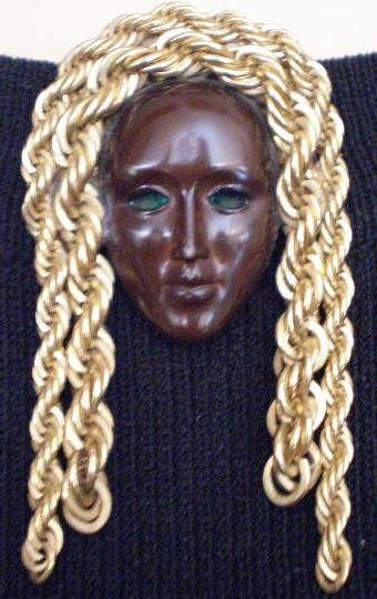 #P022 - Brown Face Mask Pin