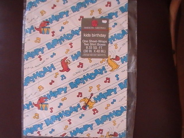 Amer. Greetings Kids Happy Birthday Gift Wrapping Paper
