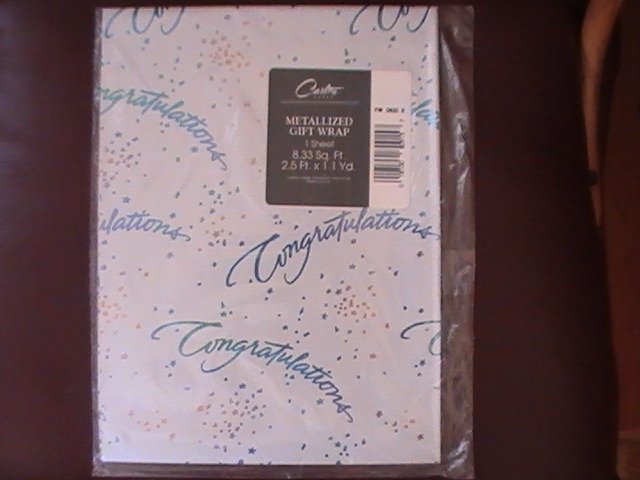 Carlton Metallized Congratulation Gift Wrapping Paper