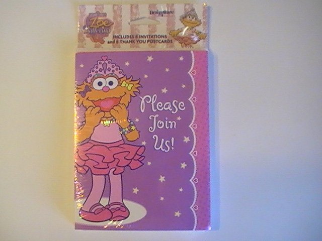 AG Sesame Street Zoe Invitations/Thank You Postcards