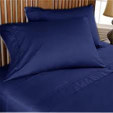 NEW 1000TC 4PCs BED SHEET SET QUEEN SOLID NAVYBLUE 100% EGYPTIAN COTTON
