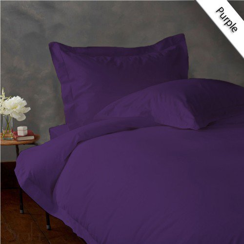 600TC SOLID FULL/QUEEN 3PC PURPLE DUVET/DOONA/QUILT COVER SET 100% EGYPTIAN COTTON
