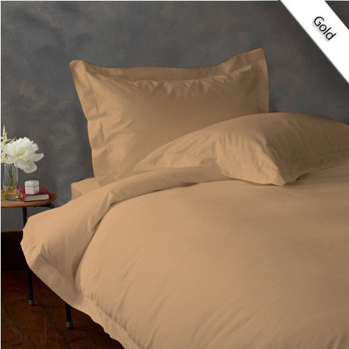 800TC SOLID FULL/QUEEN 3PC GOLD DUVET/DOONA/QUILT COVER SET 100% EGYPTIAN COTTON