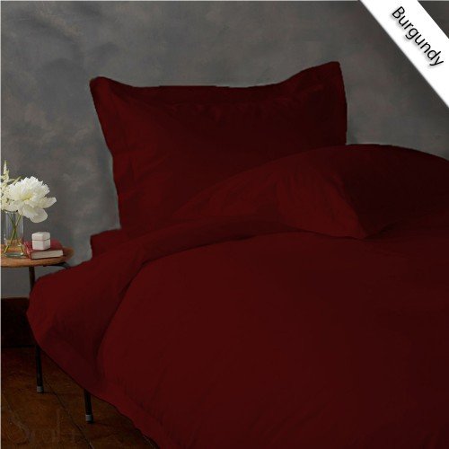 800TC SOLID FULL/QUEEN 3PC BURGUNDY DUVET/DOONA/QUILT COVER SET 100% EGYPTIAN COTTON