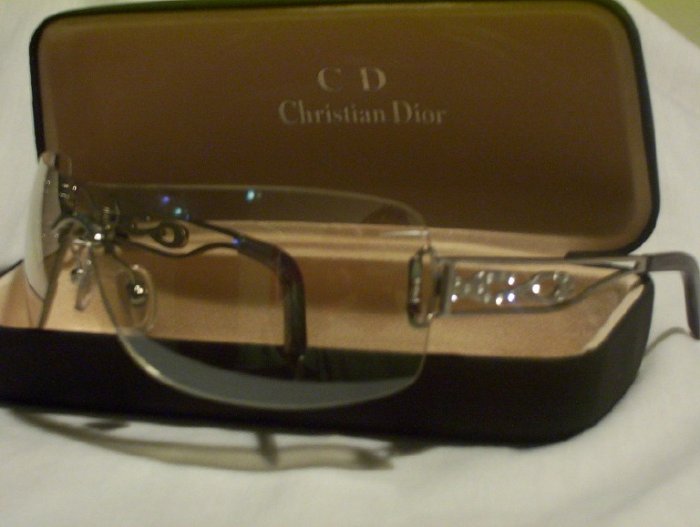 Silver Plastic Rimless Christian Dior with Diamantes -115