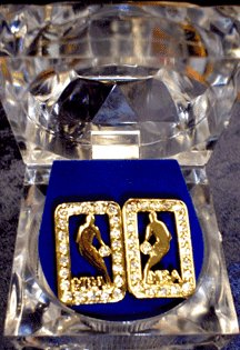 Gold Colored Jordan Rectangluar Earrings