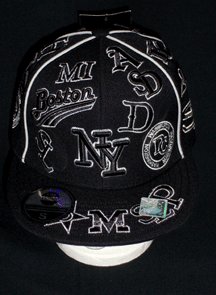 Black and White NY Multi-Team BB Cap