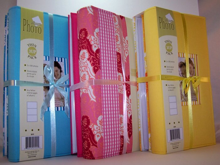 Twin Pack of Large Fabric Covered Photo Albums in Blue