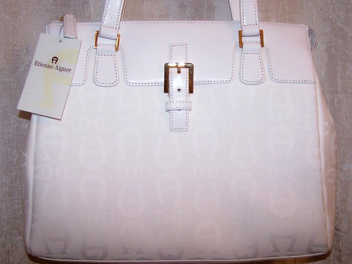 Etienne Aigner All Aboard Logo Collection White Satchel