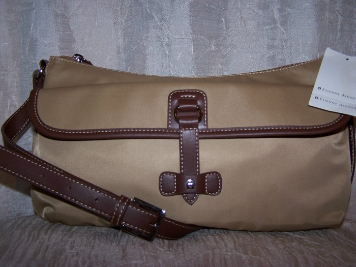 Etienne Aigner Kaleidoscope Collection Demi Style Shoulder Bag in Khaki