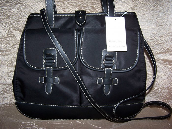 Etienne Aigner Kaleidoscope Collection Satchel Handbag/Shoulder Bag in Black