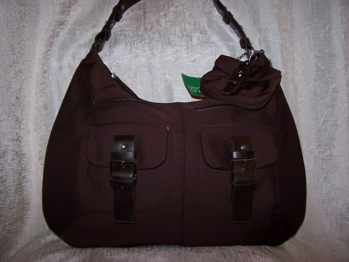 United Colors of Benetton Moment Flat Hobo Bag in Brown
