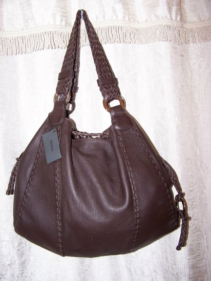 Desmo Borsa Cervo Moka Italian Leather Large Hobo Shoulder Bag
