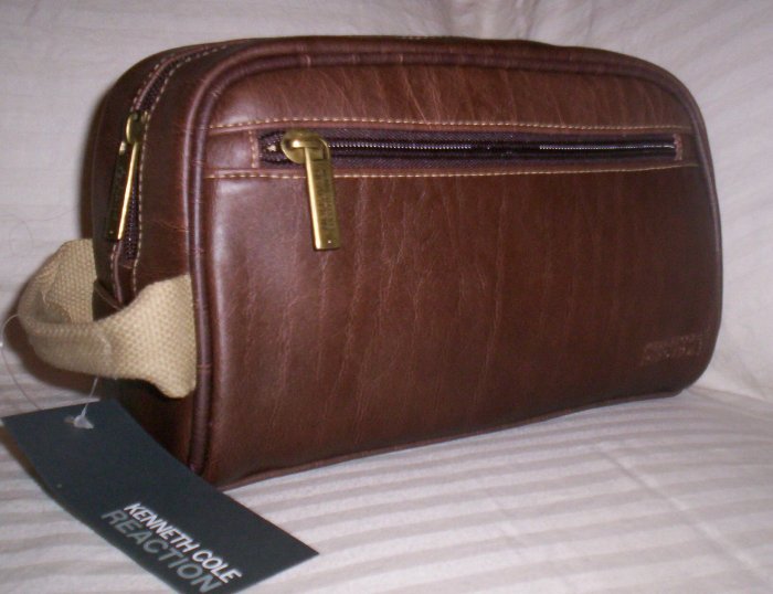 Kenneth Cole Reaction Come Rain or Shine Shaving Kit Travel Bag in Brown