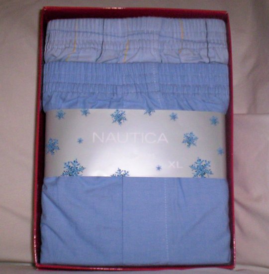 Gift Set of 2 Nautica XL Woven Boxers in Shades of Blue