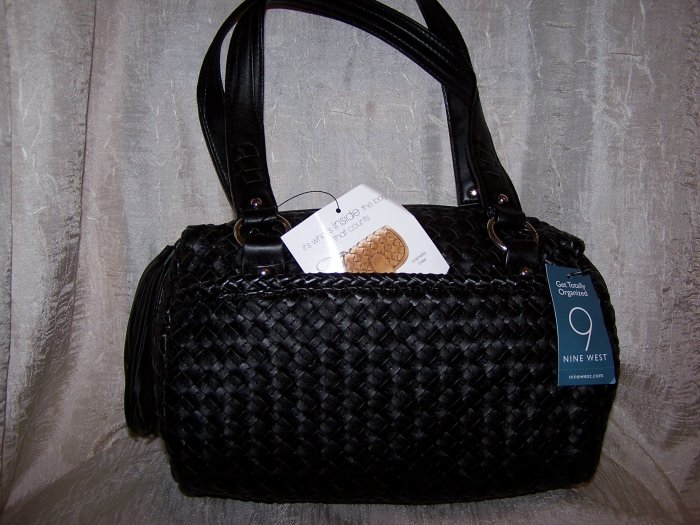 Nine West Dreamweaver Wovens 2 Doctor Bag Style Handbag in Black