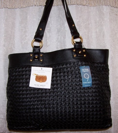 Nine West Dreamweaver Wovens Shoulder Bag Tote in Black