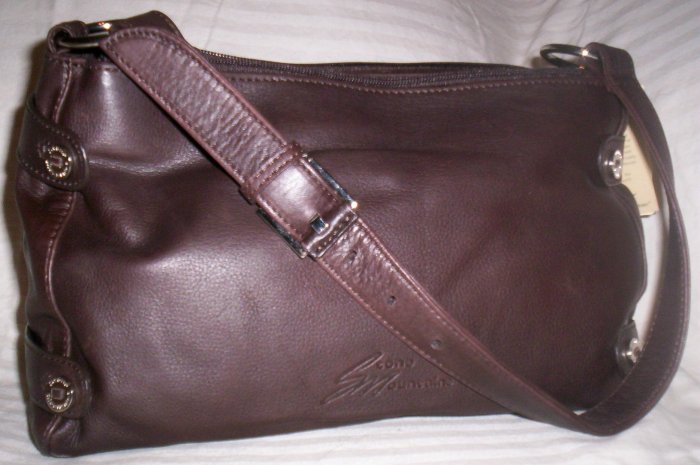 Stone Mountain Clearlake Leather Satchel Shoulder Bag in Brown