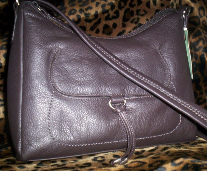 Stone Mountain Taos Pebbled Leather Hobo Shoulder Bag in Brown