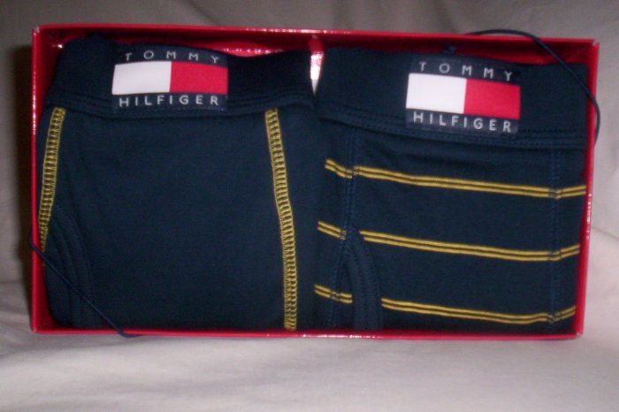 Set of 2 Tommy Hilfiger Small Boxer-Briefs in Navy Blue and Yellow