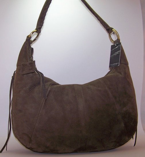 Via Spiga Felicity Suede Hobo Shoulder Bag in Loden (Khaki Green)