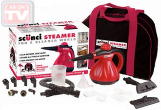 Scunci Hand Held Steamer with Accessories and Carrying Tote