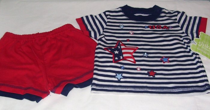 Carter’s Infant Boy 2 pc. Short Set Independence Day Size 0-3 Months NWT