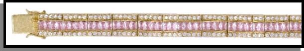 Pretty In Pink Stunning Russian Cubic Zirconia Bracelet
