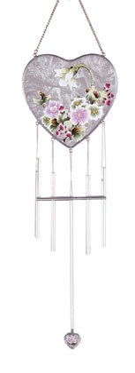 VictorianFlowers Heart Shaped Wind Chimes
