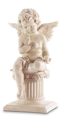 Cherub and Bird Garden Sculpture