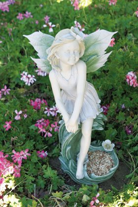 Fairy Sculpture and Bird Feeder