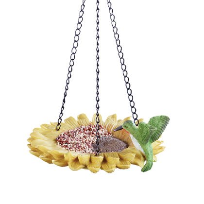 Hummingbird in Flower Birdfeeder