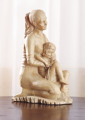 Playful Mother and Child Sculpture